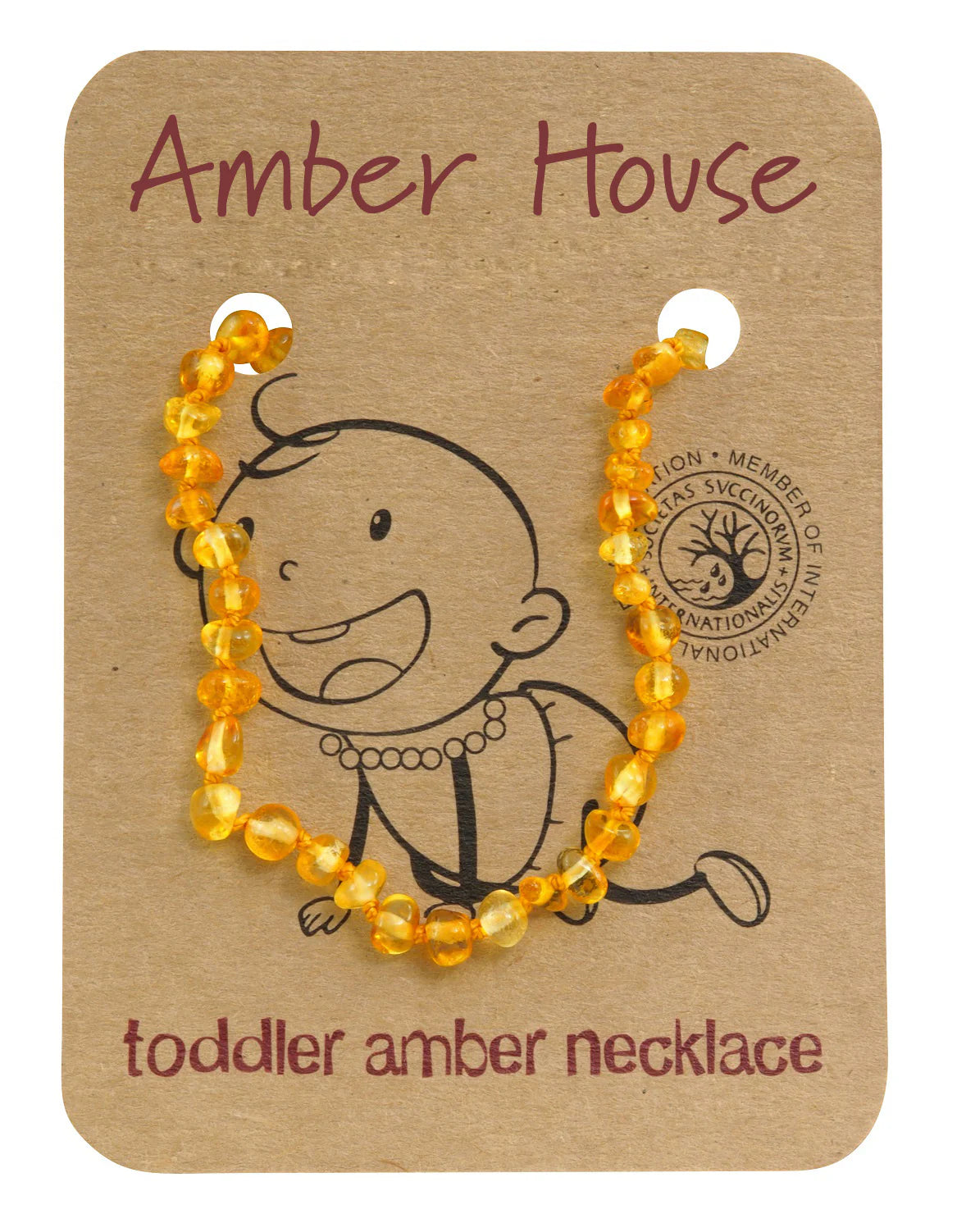 Golden Honey Round Amber Teething Necklace - Baby/Toddler