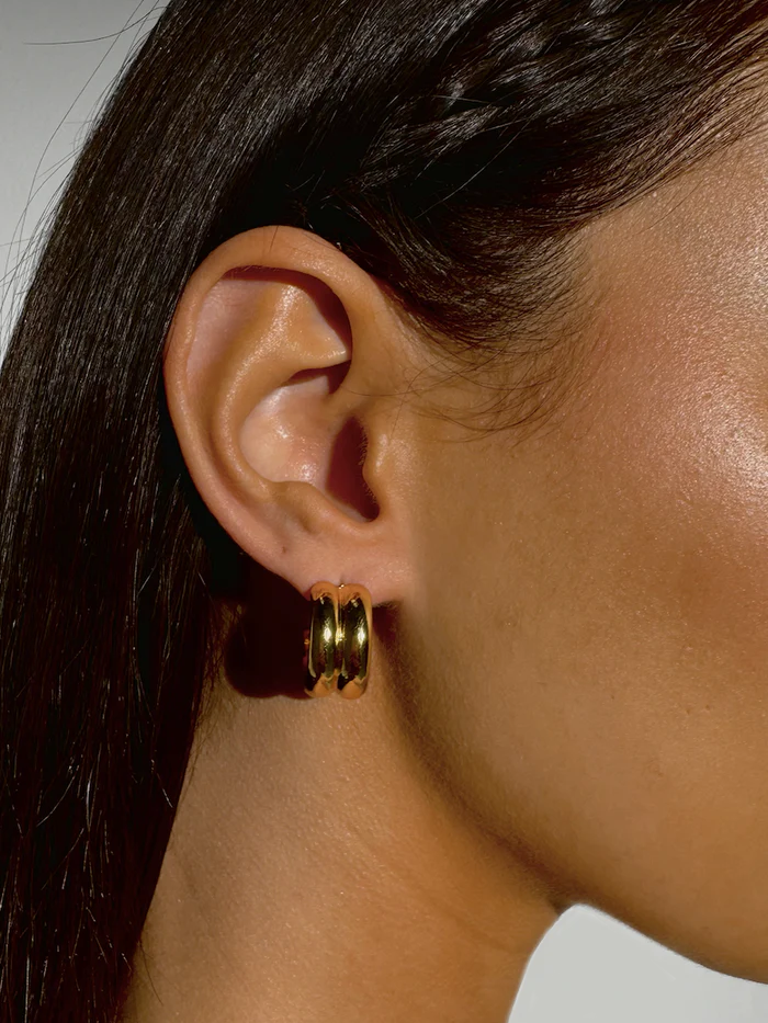 Double hoop 18k Gold Plated hoops