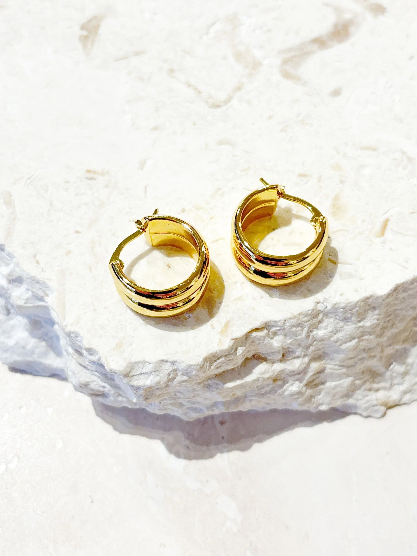 Double hoop 18k Gold Plated hoops