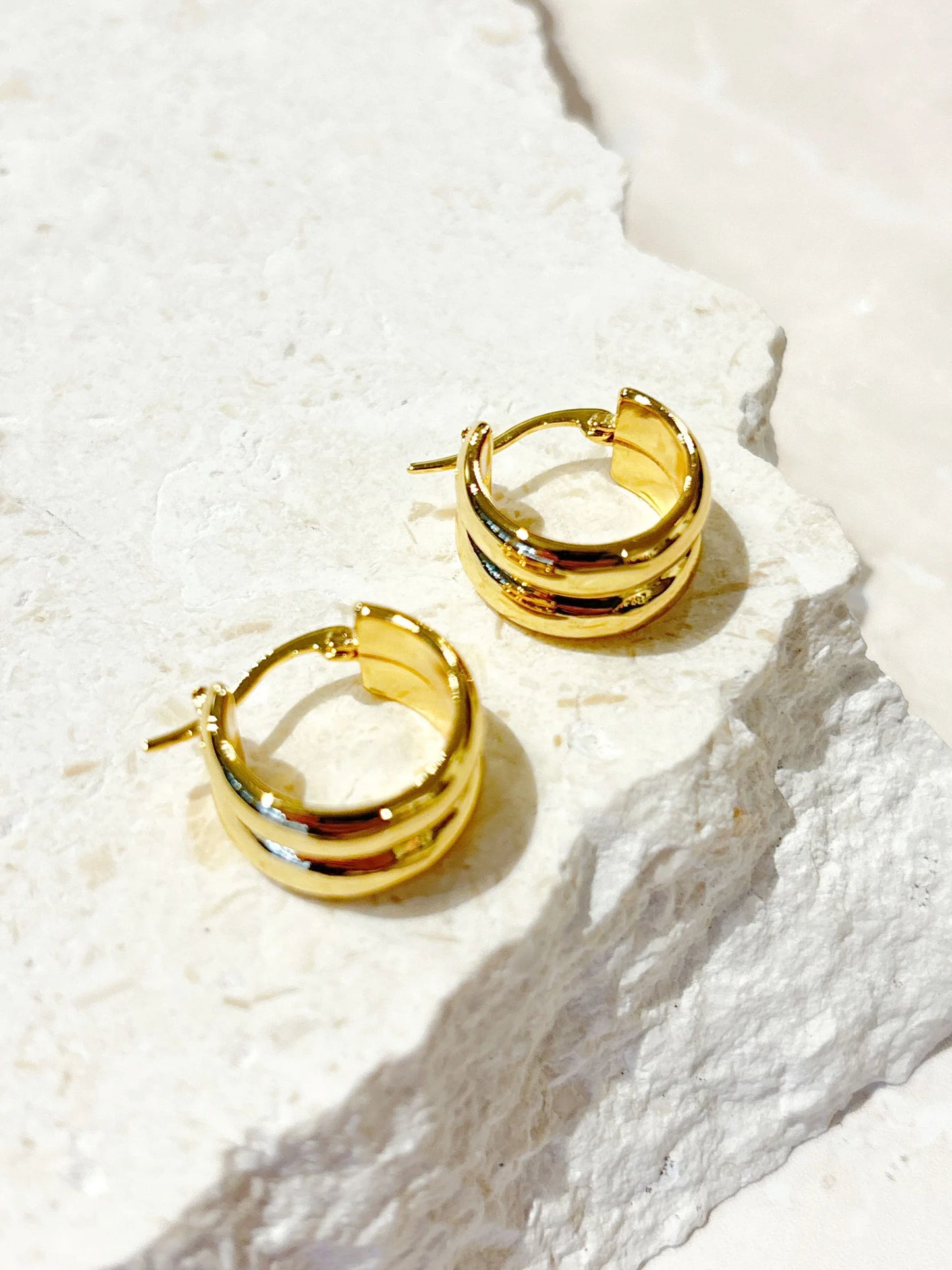 Double hoop 18k Gold Plated hoops