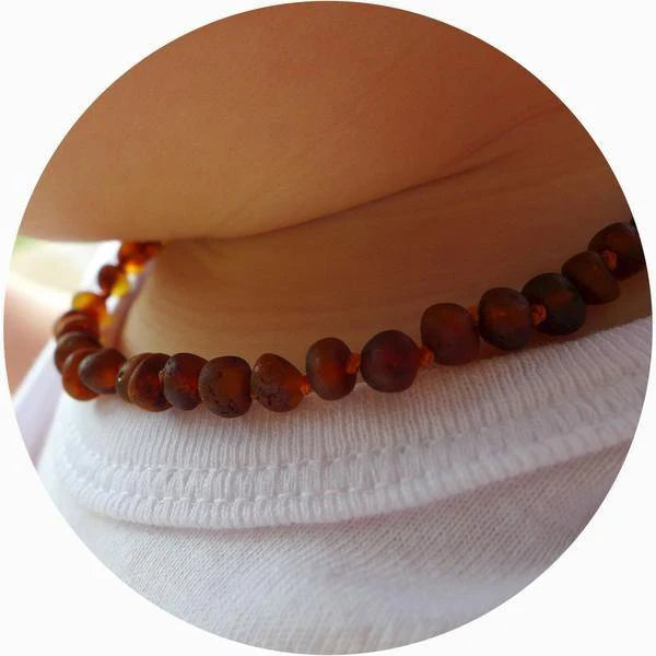 Cognac Raw Baltic Amber Necklace - Baby