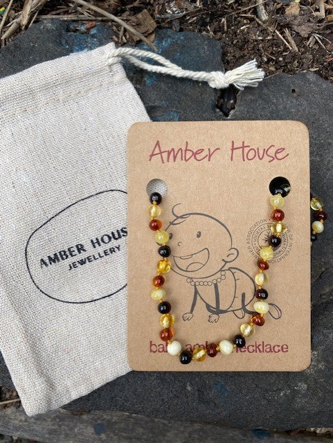 Multi Amber Teething Necklace - Baby