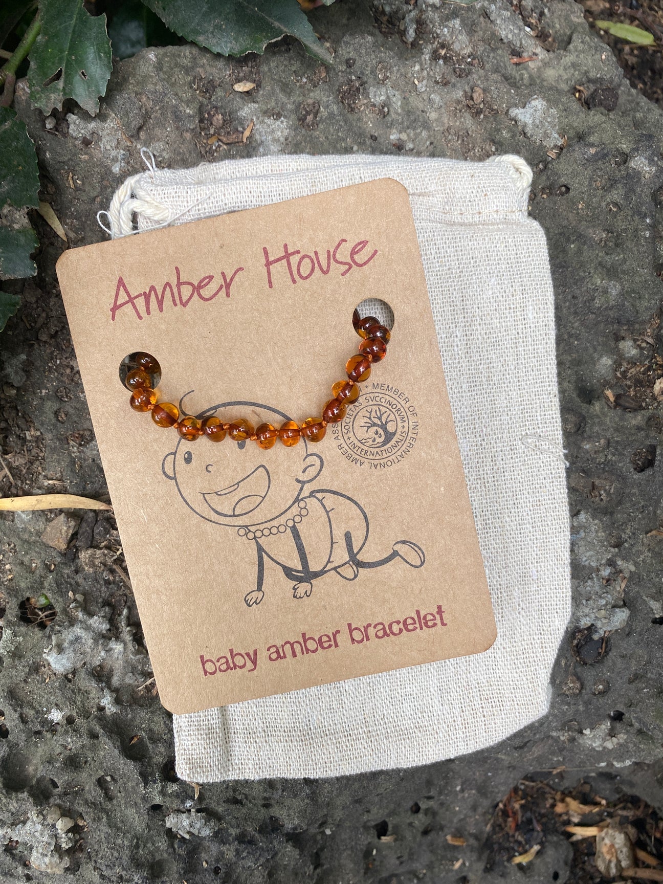 Cognac Baltic Amber Bracelet/Anklet - Baby