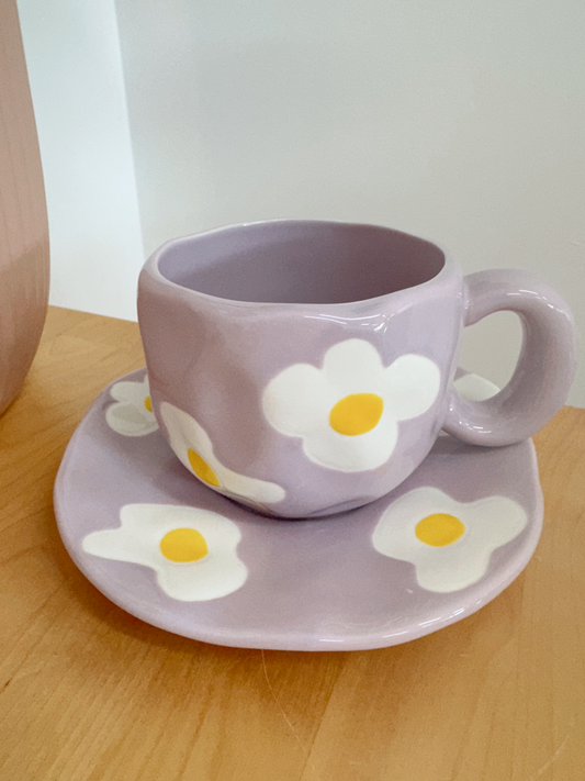 Purple Paradise Mug + Saucer