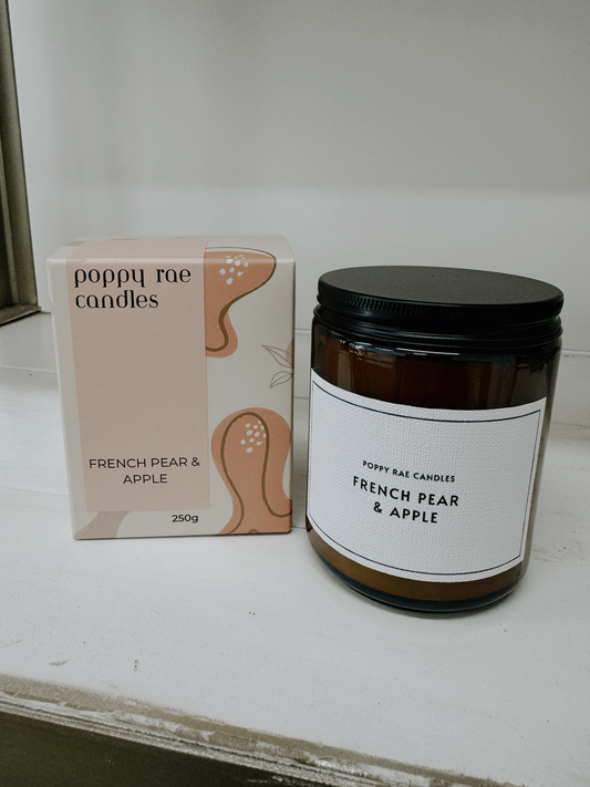 Poppy Rae Candles - French Pear and Apple - 250g Candle