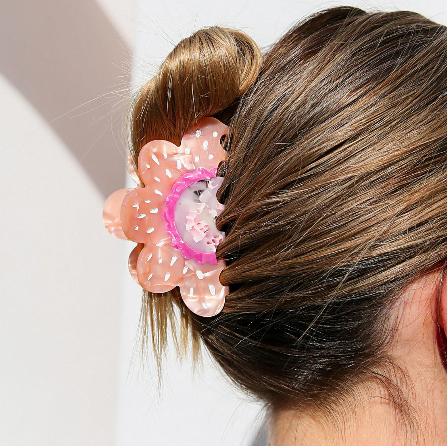 Flower Claw Clip - Pink, Blue, Pearl