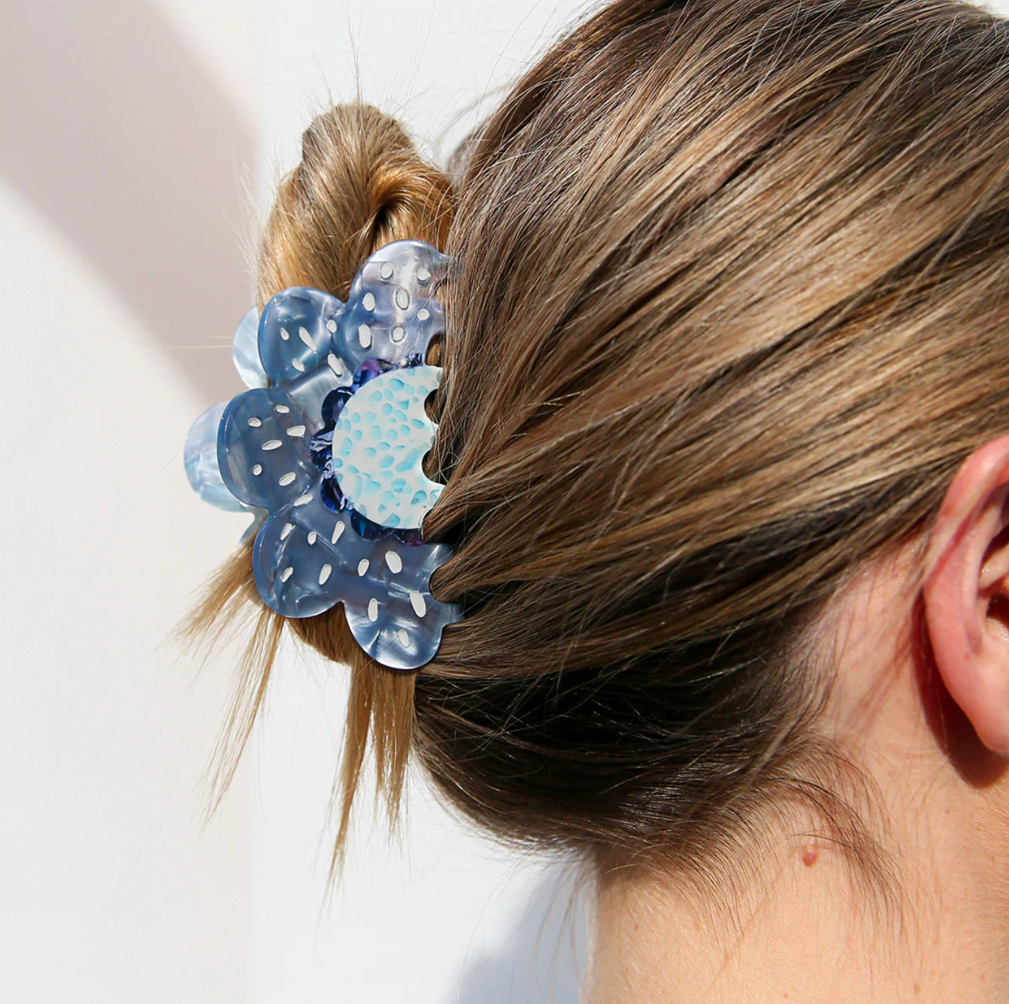 Flower Claw Clip - Pink, Blue, Pearl